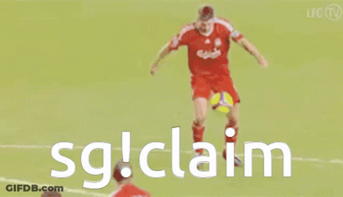 A Soccer Player Is Laying On The Ground With The Words Sg Claim Written Below Him GIF
