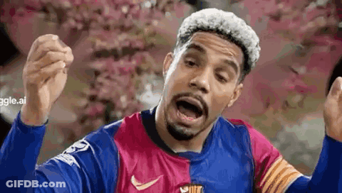 A Soccer Player Is Making A Funny Face While Wearing A Colorful Jersey . GIF