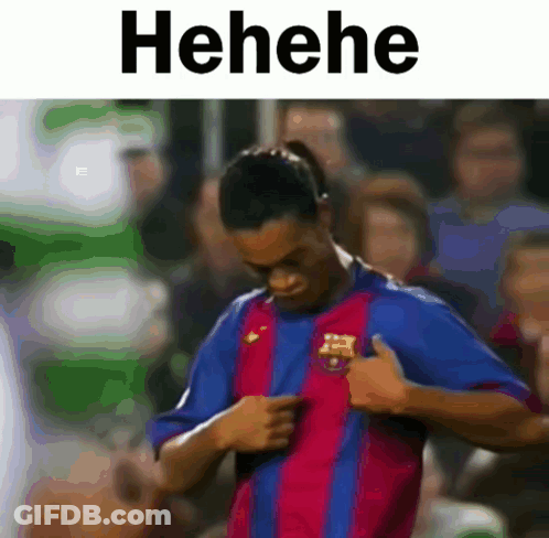 A Soccer Player Is Pointing At His Chest And The Word Henehe Is On The Bottom GIF