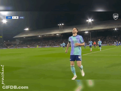 A Soccer Player Is Running On A Field With The Words Night Night Baby Above Him GIF