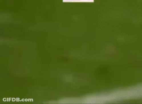 A Soccer Player Is Running Towards A Goal With Dhl Advertisements In The Background GIF