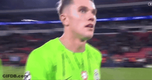 A Soccer Player Is Wearing A Green Jersey With The Letter A On It GIF