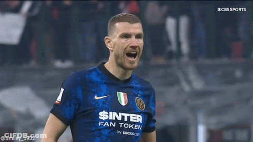 A Soccer Player Is Wearing A Jersey That Says $ Inter Fan Token GIF