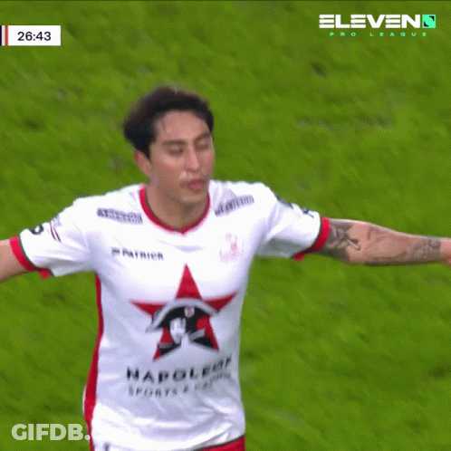A Soccer Player Is Wearing A Shirt That Says Napoleon Sports & Fitness GIF