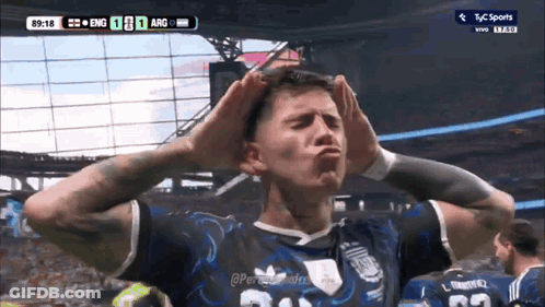 A Soccer Player Making A Funny Face During A Game GIF