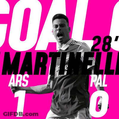 A Soccer Player Named Martinelli Has Scored A Goal For Arsenal GIF