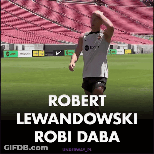 A Soccer Player Named Robert Lewandowski Is On A Field GIF