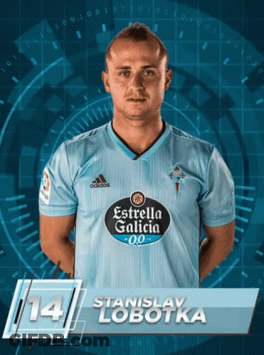 A Soccer Player Named Stanislav Lobotka Is Wearing A Light Blue Adidas Jersey GIF