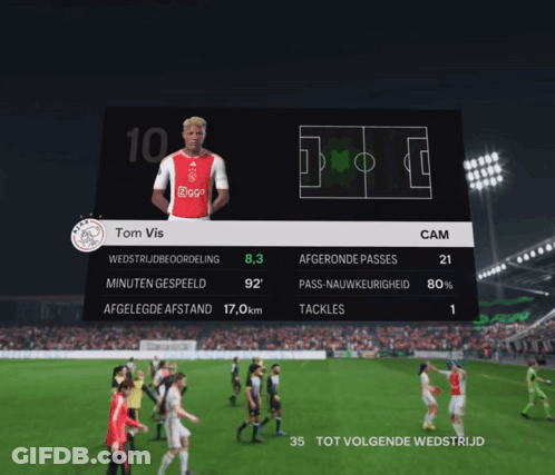 A Soccer Player Named Tom Vis Is Shown On A Screen GIF