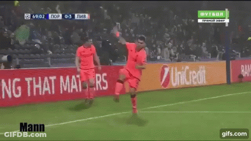 A Soccer Player On A Field With An Ad For Unicredit GIF