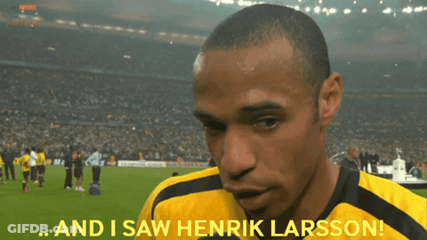 A Soccer Player Says " And I Saw Henrik Larsson " At The End Of A Game GIF
