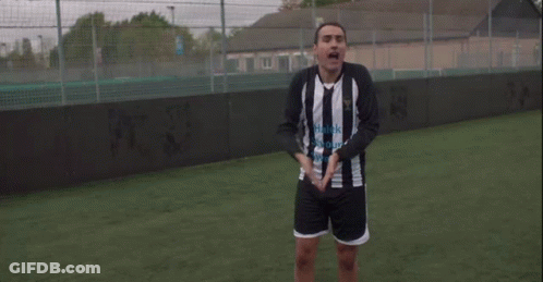 A Soccer Player Says " Ave A Word Ref " While Standing On The Field GIF