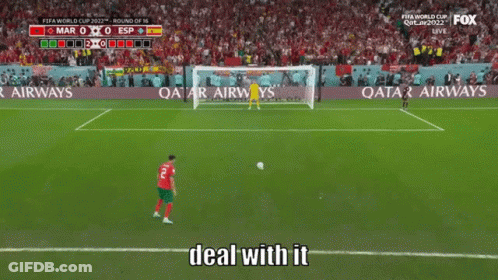 A Soccer Player Says " Deal With It " In Front Of A Crowd GIF