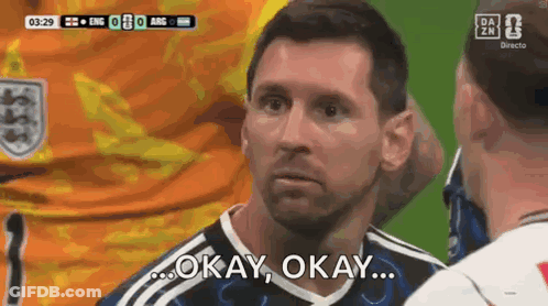 A Soccer Player Says Okay Okay While Talking To Another Player GIF