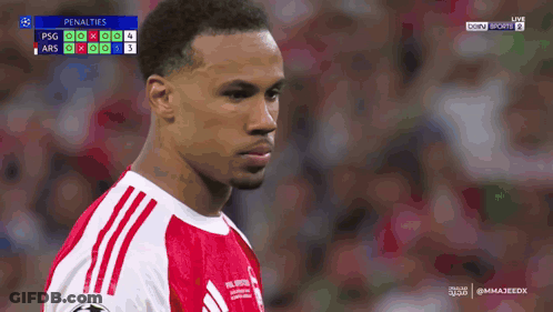 A Soccer Player Stands In Front Of A Scoreboard With Penalties On It GIF