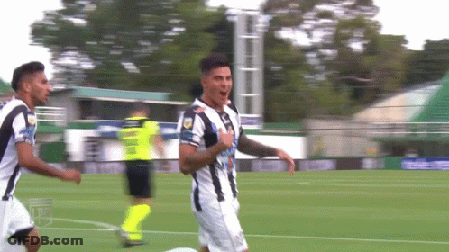A Soccer Player Wearing A Black And White Jersey With A Sticker That Says ' A ' On It GIF