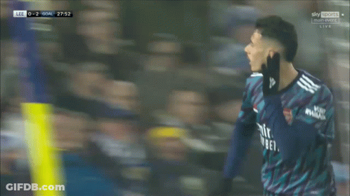 A Soccer Player Wearing A Blue Jersey That Says Emirates Better GIF