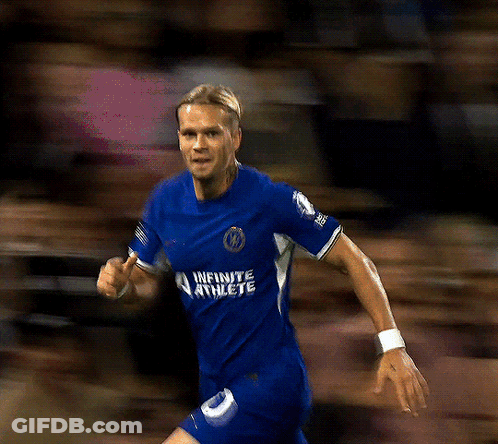 A Soccer Player Wearing A Blue Jersey That Says Infinite Athlete On It GIF