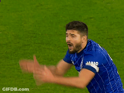 A Soccer Player Wearing A Blue Jersey That Says Jako On It GIF