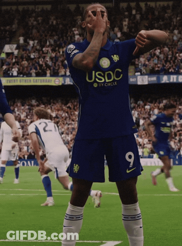A Soccer Player Wearing A Blue Jersey That Says Usdc GIF