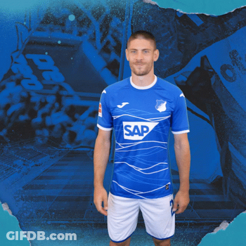 A Soccer Player Wearing A Blue Jersey With Kramaric On The Back GIF