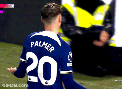 A Soccer Player Wearing A Blue Jersey With Palmer On The Back GIF