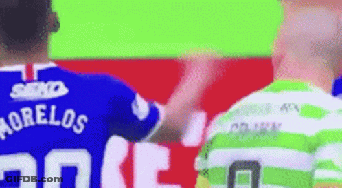 A Soccer Player Wearing A Blue Jersey With The Name Morelos On The Back GIF