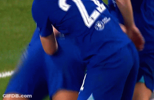 A Soccer Player Wearing A Blue Jersey With The Number 24 On It GIF