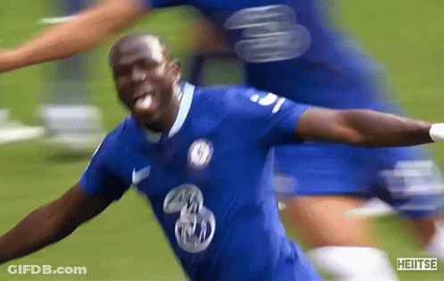 A Soccer Player Wearing A Blue Jersey With The Number 3 On It GIF