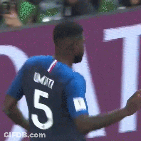 A Soccer Player Wearing A Blue Jersey With The Number 5 On The Back GIF