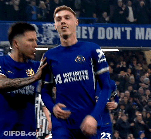 A Soccer Player Wearing A Blue Jersey With The Word Infinite Athlete On It GIF