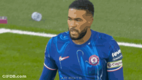 A Soccer Player Wearing A Blue Shirt That Says Fedex GIF