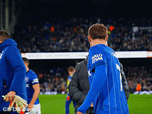 A Soccer Player Wearing A Blue Shirt That Says Halo It Sm GIF