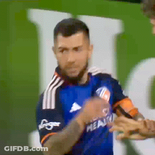 A Soccer Player Wearing A Blue Shirt That Says Health GIF