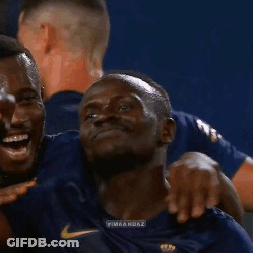 A Soccer Player Wearing A Blue Shirt That Says Himaanbaz GIF