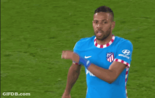 A Soccer Player Wearing A Blue Shirt That Says Plus50 GIF