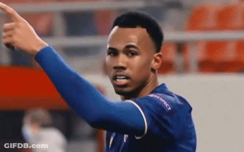 A Soccer Player Wearing A Blue Shirt That Says Respect GIF