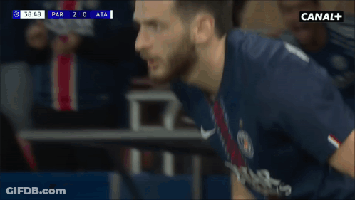 A Soccer Player Wearing A Blue Shirt With The Name Kovatschhelia On It GIF