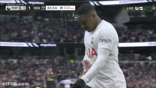 A Soccer Player Wearing A Cinch Jersey Celebrates GIF