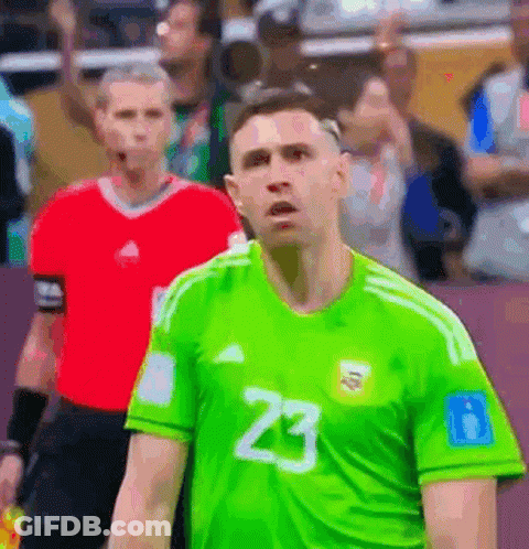 A Soccer Player Wearing A Green Jersey With The Number 23 GIF