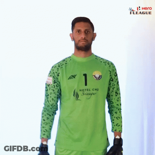 A Soccer Player Wearing A Green Shirt With The Number 1 On It GIF