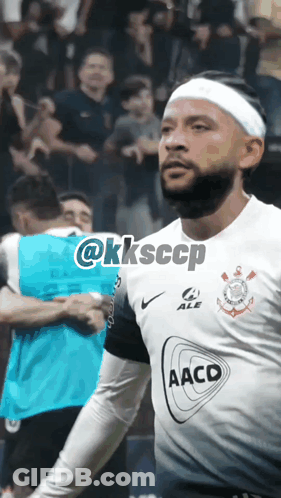 A Soccer Player Wearing A Headband With The Word Aacd On The Front GIF
