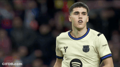 A Soccer Player Wearing A Jersey That Says Ambel On The Sleeve GIF