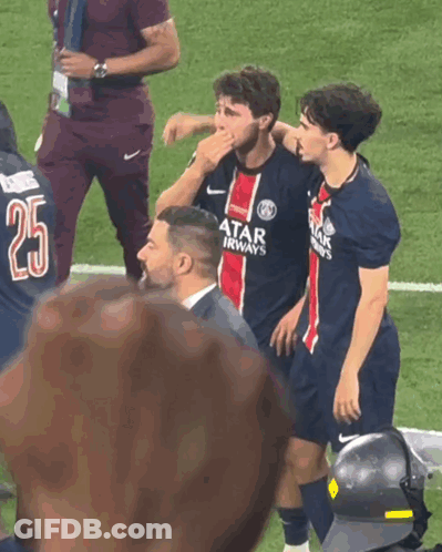 A Soccer Player Wearing A Jersey That Says Atar Airlines GIF