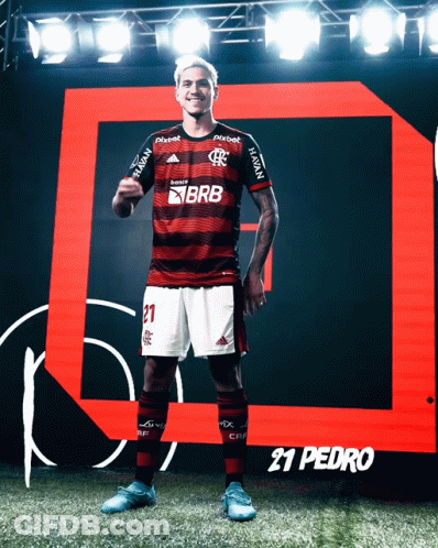 A Soccer Player Wearing A Jersey That Says Brb On The Sleeves GIF