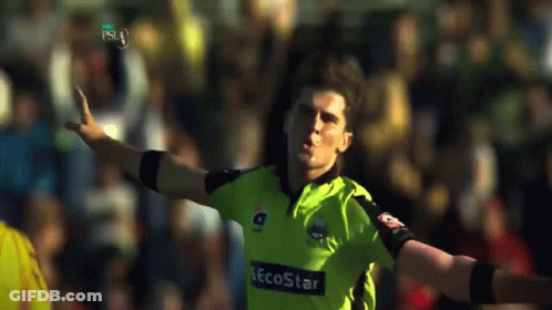 A Soccer Player Wearing A Jersey That Says Ecostar On It GIF