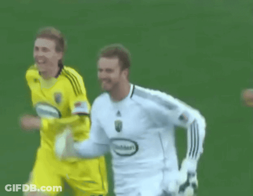 A Soccer Player Wearing A Jersey That Says ' Goldman ' On The Front GIF