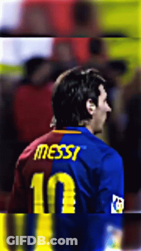 A Soccer Player Wearing A Jersey That Says Messi 10 GIF