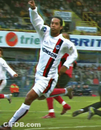 A Soccer Player Wearing A Jersey That Says Omson On It GIF