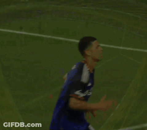 A Soccer Player Wearing A Mercy Health Jersey Is Running On The Field GIF